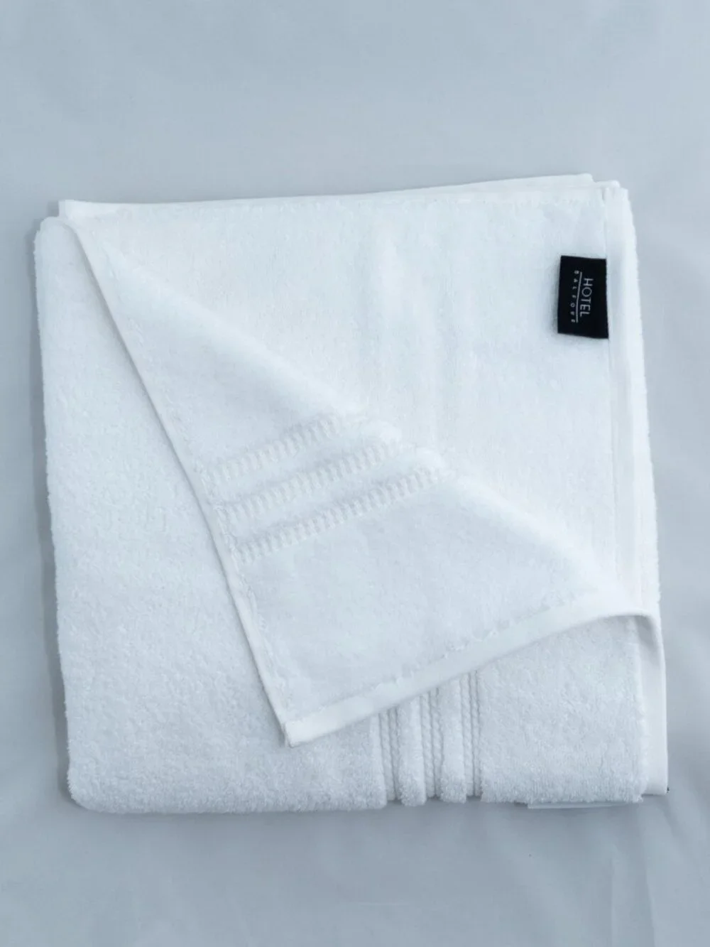 NWT 4Pc Hotel Balfour Turkish Cotton Pure White Towels Ribbed Dobby Border